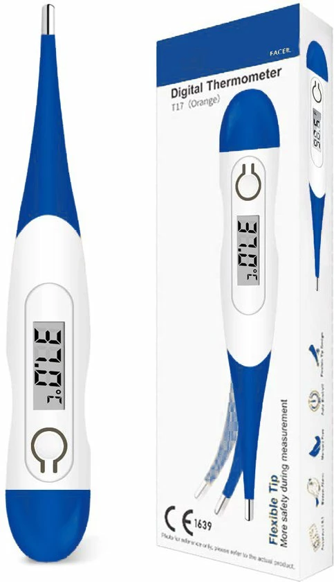 Premium Commerce Thermometer Lichaam - Koortsthermometer Voor Volwassenen - Blauw - Incl. Opbergcase En Handleiding! - Afbeelding 2