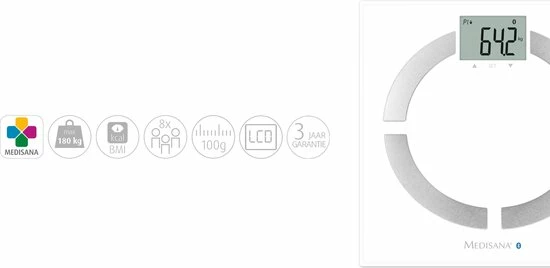 Medisana BS444 Connect - Lichaamsanalyseweegschaal - Wit - Afbeelding 6