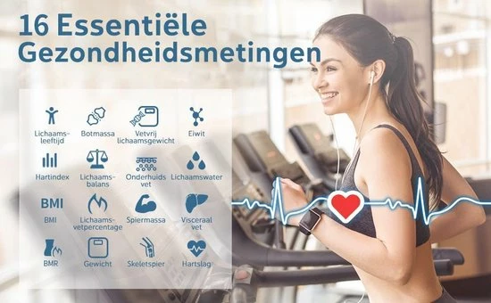 O'dor® Bluetooth Personenweegschaal - Weegschaal - Digitale Lichaamsanalyse - Meet Hartslag, Gewicht, Lichaamsvet, Spiermassa, BMI, Botmassa En Vetpercentage - Wit 12 O'dor® Bluetooth Personenweegschaal - Weegschaal - Digitale Lichaamsanalyse - Meet Hartslag, Gewicht, Lichaamsvet, Spiermassa, BMI, Botmassa En Vetpercentage - Wit - Afbeelding 10