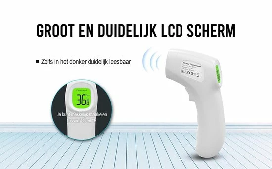 Setho Professionele Infrarood Thermometer Met Hoge Nauwkeurigheid ? Temperatuur Meter - Medisch ? Koorts - Voorhoofd/Lichaam/Oor ? Baby/Kinderen/Volwassenen ? Contactloos ? Digitaal ? Laser - Afbeelding 10
