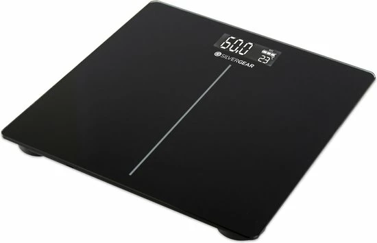 Silvergear Digitale Personenweegschaal - Nauwkeurig Tot Op 0,05 Kg - Verlicht LCD Scherm - Stijlvol Design Van Gehard Glas - Makkelijk Op Te Bergen - Zwart - Afbeelding 3