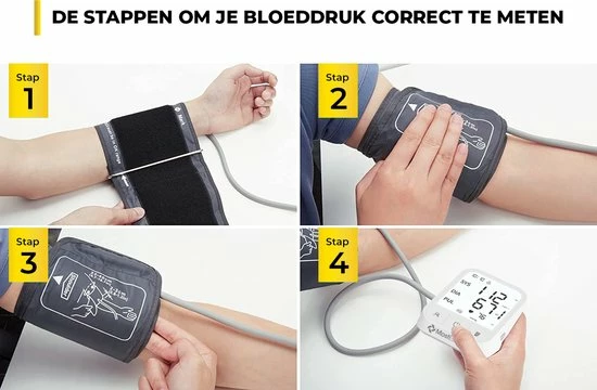 MostEssential Premium Bloeddrukmeter Bovenarm - Hartslagmeter - Inclusief Opbergtas En Batterijen - 200 Metingen Geheugen - Afbeelding 7
