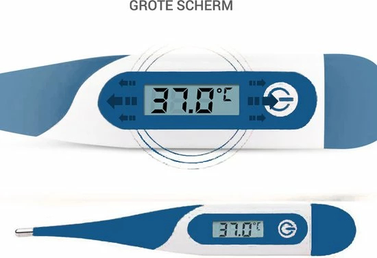 Premium Commerce Thermometer Lichaam - Koortsthermometer Voor Volwassenen - Blauw - Incl. Opbergcase En Handleiding! - Afbeelding 6