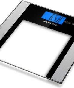 Inventum PW708ZW - Personenweegschaal - 10 Gebruikers - Tot 180 Kg - Transparant/Zwart/RVS