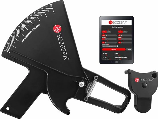 BOZEERA Huidplooimeter PRO En Body Mass Tape - Vetmeter PRO En Meetlint Lichaam - Inclusief Software Video Uitleg En Nederlandse Handleiding