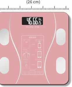 Merkloos Digitale Smart Weegschaal - Personenweegschaal - Met Lichaamsanalyse - USB Oplaadbaar - Met App - Roze -Yunmai Shop 550x457 2