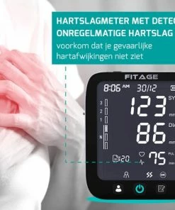 FITAGE® Bovenarm Bloeddrukmeter - Bloeddrukmeters - Hartslagmeter - Blood Pressure Monitor - Opbergtas - Omtrek Manchet 22-42cm -Yunmai Shop 550x458 12