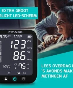 FITAGE® Bovenarm Bloeddrukmeter - Bloeddrukmeters - Hartslagmeter - Blood Pressure Monitor - Opbergtas - Omtrek Manchet 22-42cm -Yunmai Shop 550x458 14