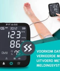 FITAGE® Bovenarm Bloeddrukmeter - Bloeddrukmeters - Hartslagmeter - Blood Pressure Monitor - Opbergtas - Omtrek Manchet 22-42cm -Yunmai Shop 550x458 17