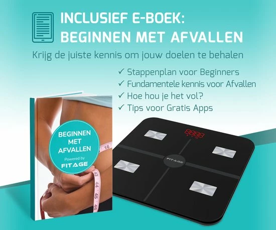 FITAGE® LCD Personenweegschaal - Weegschaal Met 17x Lichaamsanalyse - Vetpercentagemeter - FITAGE App 5 FITAGE® LCD Personenweegschaal - Weegschaal Met 17x Lichaamsanalyse - Vetpercentagemeter - FITAGE App - Afbeelding 3