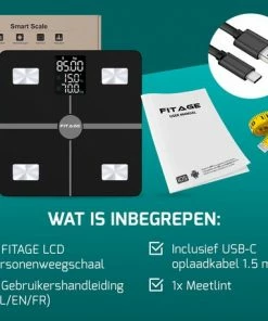 FITAGE® LCD Personenweegschaal - Weegschaal Met 17x Lichaamsanalyse - Vetpercentagemeter - FITAGE App 24 FITAGE® LCD Personenweegschaal - Weegschaal Met 17x Lichaamsanalyse - Vetpercentagemeter - FITAGE App -Yunmai Shop 550x458 27