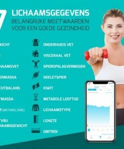 FITAGE® LCD Personenweegschaal - Weegschaal Met 17x Lichaamsanalyse - Vetpercentagemeter - FITAGE App 23 FITAGE® LCD Personenweegschaal - Weegschaal Met 17x Lichaamsanalyse - Vetpercentagemeter - FITAGE App -Yunmai Shop 550x465 4