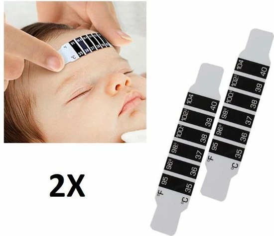 EPIN | Baby Voorhoofd Thermometer Strips | Lichaamsthermometer | Koorts Meter | 2 Stuks