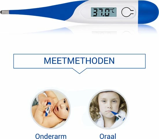 Premium Commerce Thermometer Lichaam - Koortsthermometer Voor Volwassenen - Blauw - Incl. Opbergcase En Handleiding! - Afbeelding 4