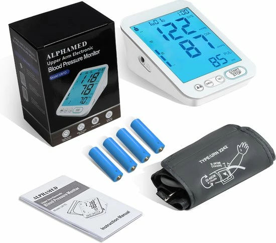 Alphamed U81D Bloeddrukmeter Bovenarm - Hartslagmeting - Geheugenfunctie - 22 42 Cm Manchet - Wit 7 Alphamed U81D Bloeddrukmeter Bovenarm - Hartslagmeting - Geheugenfunctie - 22 42 Cm Manchet - Wit - Afbeelding 5