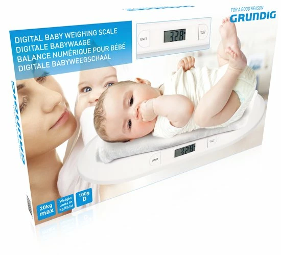 Grundig Babyweegschaal - Digitaal - 10 Gram Nauwkeurig - Max 20 Kilo - Tare-Functie - Wit - Afbeelding 7