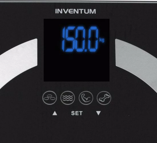 Inventum PW720ZW - Personenweegschaal - 8 Gebruikers - Tot 150 Kg - Zwart/RVS 8 Inventum PW720ZW - Personenweegschaal - 8 Gebruikers - Tot 150 Kg - Zwart/RVS - Afbeelding 6
