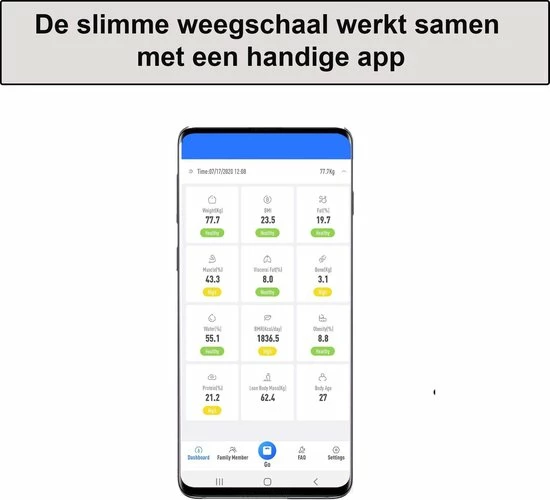 Merkloos Weegschaal Lichaamsanalyse Met 12 Lichaamsmetingen - Personenweegschaal - Digitale Weegschaal Met App Voor Android En IOS - Vetpercentage Meten - BMI Meten - Zwart 11 Merkloos Weegschaal Lichaamsanalyse Met 12 Lichaamsmetingen - Personenweegschaal - Digitale Weegschaal Met App Voor Android En IOS - Vetpercentage Meten - BMI Meten - Zwart - Afbeelding 9