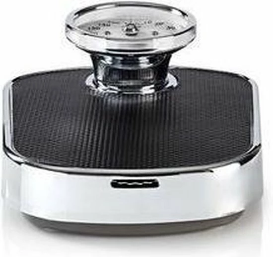 Nedis Personenweegschaal | Analoog | Zwart | Rubber | Antislip Weegplateau | Maximaal Weegvermogen: 160 Kg