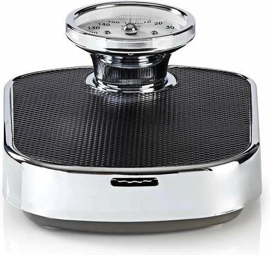 Nedis Personenweegschaal | Analoog | Zwart | Rubber | Antislip Weegplateau | Maximaal Weegvermogen: 160 Kg - Afbeelding 3