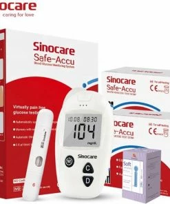 Sinocare Bloedglucose Meter ? Met 100 Test Strips En 100 Lancetten ? Diabetes ? Bloedsuiker Meter ? Bloedglucose Meter