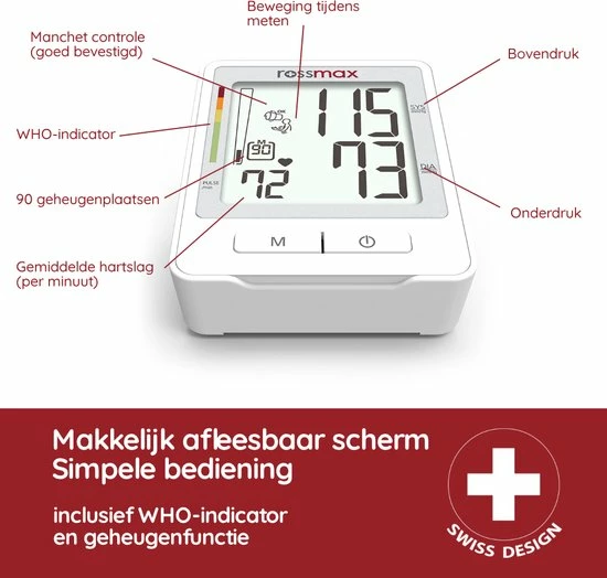 Rossmax Z1 - Bloeddrukmeter Bovenarm Hartstichting - Klinisch Gevalideerd - Hartslagmeter - Onregelmatige Hartslag - Geheugen 90 Metingen - Gemiddelde 3 Metingen - Bewegingsdetectie - Incl. Opbergzak En Batterijen - Manchet 22 - 40 Cm 7 Rossmax Z1 - Bloeddrukmeter Bovenarm Hartstichting - Klinisch Gevalideerd - Hartslagmeter - Onregelmatige Hartslag - Geheugen 90 Metingen - Gemiddelde 3 Metingen - Bewegingsdetectie - Incl. Opbergzak En Batterijen - Manchet 22 - 40 Cm - Afbeelding 5