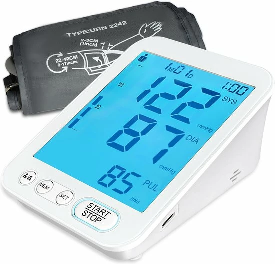 Alphamed U81D Bloeddrukmeter Bovenarm - Hartslagmeting - Geheugenfunctie - 22 42 Cm Manchet - Wit 6 Alphamed U81D Bloeddrukmeter Bovenarm - Hartslagmeting - Geheugenfunctie - 22 42 Cm Manchet - Wit - Afbeelding 4