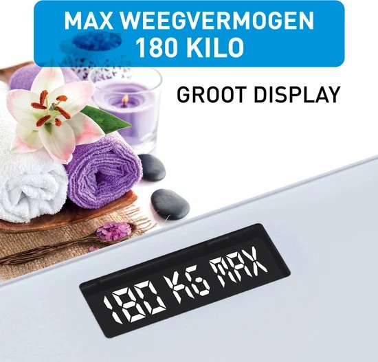 Grundig Weegschaal - Digitale Personenweegschaal - 50 Gram Nauwkeurig - 2 Tot 180 Kilo - Wit 4 Grundig Weegschaal - Digitale Personenweegschaal - 50 Gram Nauwkeurig - 2 Tot 180 Kilo - Wit - Afbeelding 2