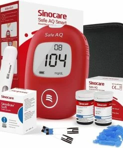 Sinocare Safe AQ Smart - Glucosemeter Kit ? Bloedsuiker Tester ? Inclusief 100 Test Strips En 100 Lancetten
