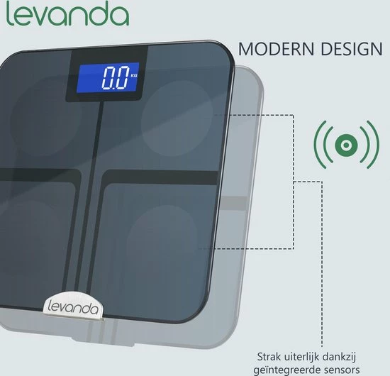 Levanda - Slimme Personen Weegschaal Met Lichaamsanalyse - Digitale Personenweegschaal Met App - Smart Scale Vetpercentage 6 Levanda - Slimme Personen Weegschaal Met Lichaamsanalyse - Digitale Personenweegschaal Met App - Smart Scale Vetpercentage - Afbeelding 4