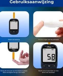 Exactive Vital Glucosemeter Startpakket XL – Bloedsuikermeter – Diabetes Meter – Glucose Monitor – Glucosemeter - Donkerblauw - 60 Teststrips - 60 Lancetten -Yunmai Shop 550x531 1