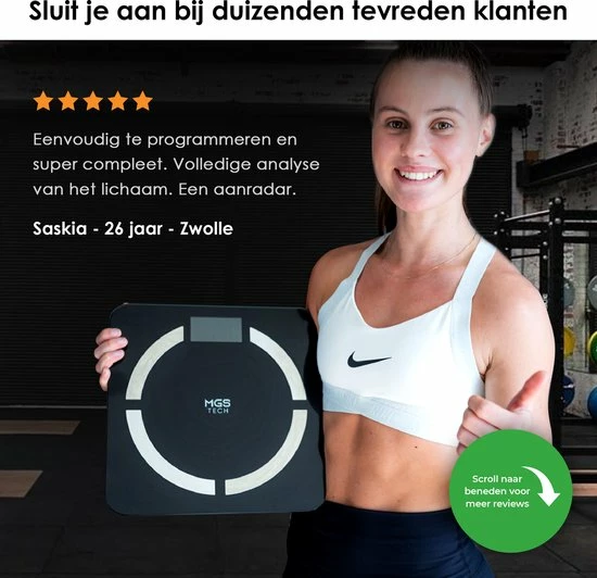MGS Tech Slimme Personenweegschaal Met Volledig Lichaamsanalyse En Vetpercentage - Digitale Bluetooth Weegschaal Met App - Beste Koop 8 MGS Tech Slimme Personenweegschaal Met Volledig Lichaamsanalyse En Vetpercentage - Digitale Bluetooth Weegschaal Met App - Beste Koop - Afbeelding 6
