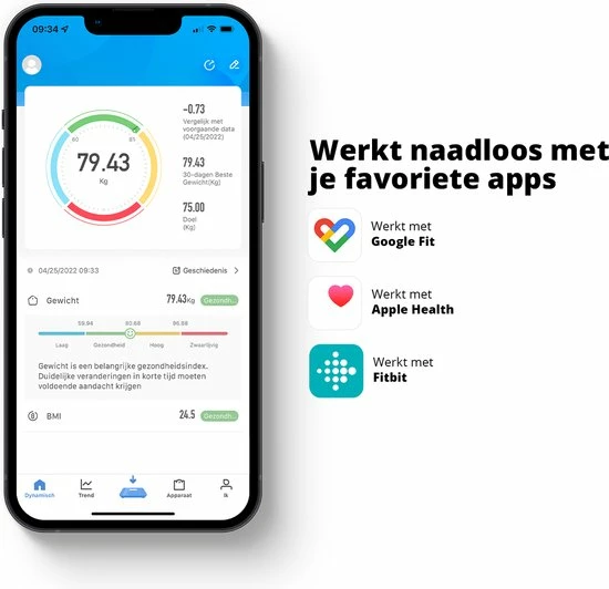 FlinQ Bluetooth Weegschaal - Personenweegschaal - Analyse App - Vetpercentage - Afbeelding 5
