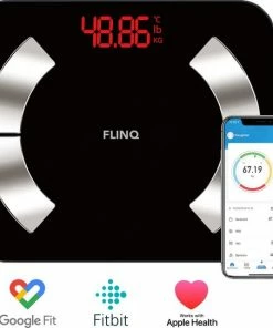 FlinQ Bluetooth Weegschaal - Personenweegschaal - Analyse App - Vetpercentage