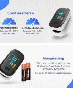 Mikaben Saturatiemeter - Oximeter Met Hartslagmeter - Incl. Draagkoord & Opberghoes - Best Getest - CE Gecertificeerd -Yunmai Shop 550x550 136