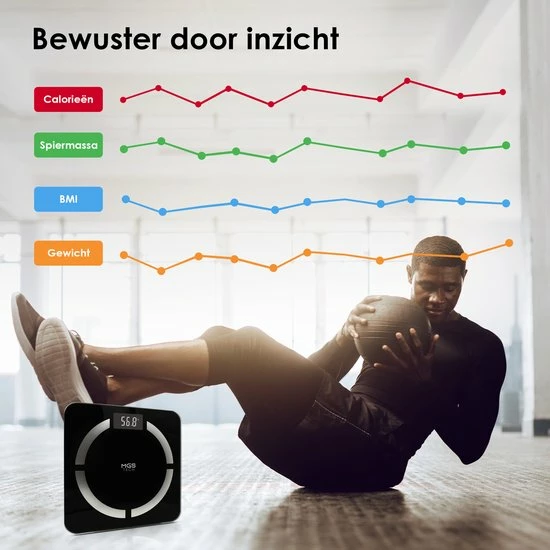 MGS Tech Slimme Personenweegschaal Met Volledig Lichaamsanalyse En Vetpercentage - Digitale Bluetooth Weegschaal Met App - Beste Koop 6 MGS Tech Slimme Personenweegschaal Met Volledig Lichaamsanalyse En Vetpercentage - Digitale Bluetooth Weegschaal Met App - Beste Koop - Afbeelding 4