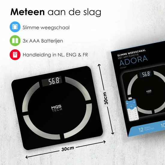 MGS Tech Slimme Personenweegschaal Met Volledig Lichaamsanalyse En Vetpercentage - Digitale Bluetooth Weegschaal Met App - Beste Koop 9 MGS Tech Slimme Personenweegschaal Met Volledig Lichaamsanalyse En Vetpercentage - Digitale Bluetooth Weegschaal Met App - Beste Koop - Afbeelding 7