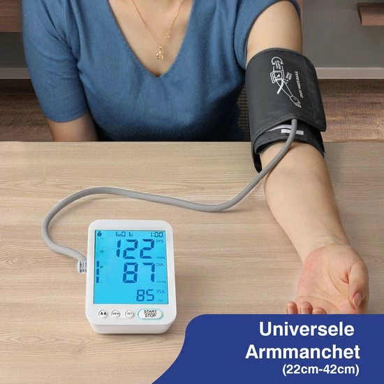 Alphamed U81D Bloeddrukmeter Bovenarm - Hartslagmeting - Geheugenfunctie - 22 42 Cm Manchet - Wit 10 Alphamed U81D Bloeddrukmeter Bovenarm - Hartslagmeting - Geheugenfunctie - 22 42 Cm Manchet - Wit - Afbeelding 8