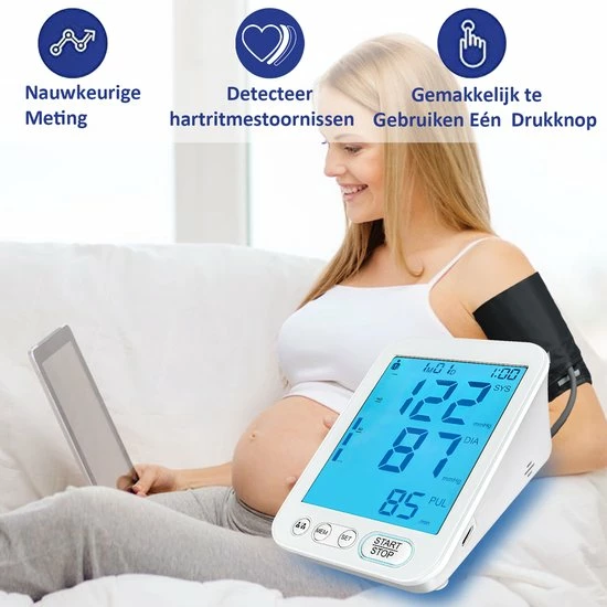 Alphamed U81D Bloeddrukmeter Bovenarm - Hartslagmeting - Geheugenfunctie - 22 42 Cm Manchet - Wit 11 Alphamed U81D Bloeddrukmeter Bovenarm - Hartslagmeting - Geheugenfunctie - 22 42 Cm Manchet - Wit - Afbeelding 9