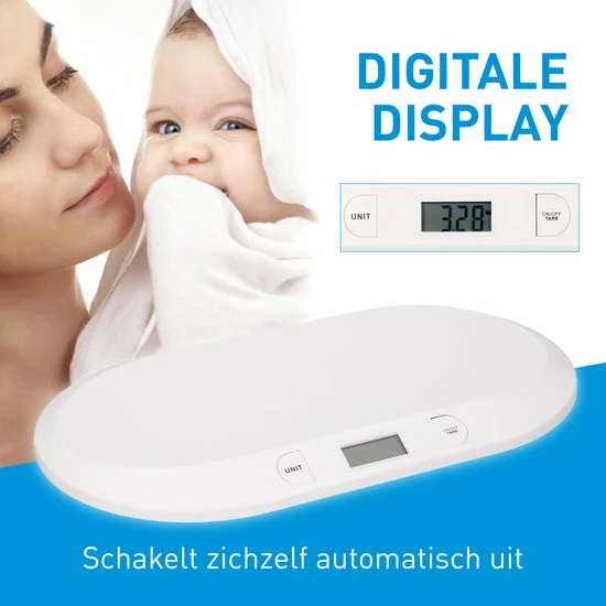 Grundig Babyweegschaal - Digitaal - 10 Gram Nauwkeurig - Max 20 Kilo - Tare-Functie - Wit - Afbeelding 3