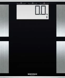 Soehnle Analyse Connect-personenweegschale Shape Sense Connect 50 Met Bluetooth® - 8 Personene - Zwart - Tot 180 Kg - Incl. Batterijen