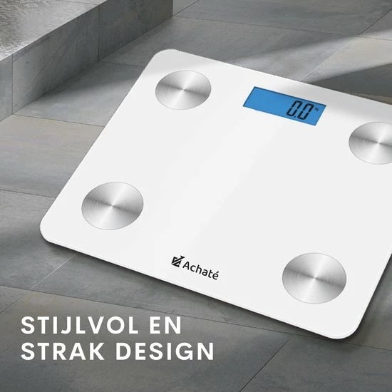 Achat? Slimme Weegschaal Met App - 12 Lichaamsanalyses - Smart Personenweegschaal - 8 Gebruikers - Incl Batterij - Wit 7 Achat? Slimme Weegschaal Met App - 12 Lichaamsanalyses - Smart Personenweegschaal - 8 Gebruikers - Incl Batterij - Wit - Afbeelding 5