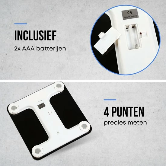 No Peak Personen Weegschaal Zwart Met App - Weegschaal - Personenweegschaal Digitaal - Weegschaal Personenweegschaal - Afbeelding 4