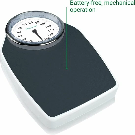 Medisana PSD Mechanische Personenweegschaal, Tot 150 Kg, Analoog, In Klassiek Design, Versterkte Glazen Afdekking, Zwart, 28.5 X 42.5 X 8.5 Cm 5 Medisana PSD Mechanische Personenweegschaal, Tot 150 Kg, Analoog, In Klassiek Design, Versterkte Glazen Afdekking, Zwart, 28.5 X 42.5 X 8.5 Cm - Afbeelding 3