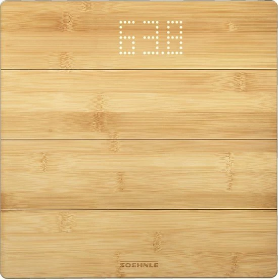 Soehnle Personenweegschaal Digitaal Style Sense Bamboo Magic - Tot 180 Kg - Incl. Batterijen