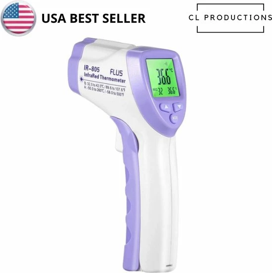 CL Products Infrarood Thermometer - Koorts Thermometer - Contactloze Thermometer - Thermometer Voorhoofd - Thermometer Lichaam - Mondkapje - Koortsthermometer Voor Volwassenen 3 CL Products Infrarood Thermometer - Koorts Thermometer - Contactloze Thermometer - Thermometer Voorhoofd - Thermometer Lichaam - Mondkapje - Koortsthermometer Voor Volwassenen