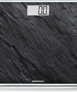 Soehnle Personenweegschaal Digitaal Style Sense Compact 300 - Leisteenlook - Tot 180 Kg - Incl. Batterijen