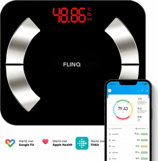 FlinQ Bluetooth Weegschaal - Personenweegschaal - Analyse App - Vetpercentage - Afbeelding 7