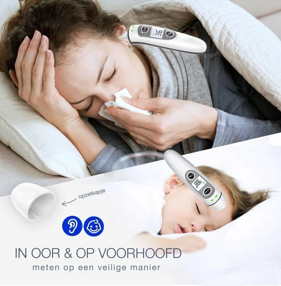 G Master Professionele Digitale Infrarood Oor- / Voorhoofd Thermometer Incl. Batterijen, Nederlandse Handleiding En 20 X Beschermkapjes 12 G Master Professionele Digitale Infrarood Oor- / Voorhoofd Thermometer Incl. Batterijen, Nederlandse Handleiding En 20 X Beschermkapjes - Afbeelding 10