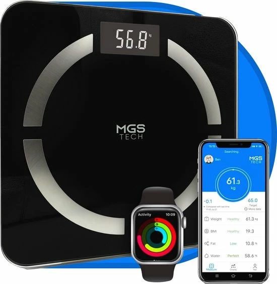 MGS Tech Slimme Personenweegschaal Met Volledig Lichaamsanalyse En Vetpercentage - Digitale Bluetooth Weegschaal Met App - Beste Koop 3 MGS Tech Slimme Personenweegschaal Met Volledig Lichaamsanalyse En Vetpercentage - Digitale Bluetooth Weegschaal Met App - Beste Koop